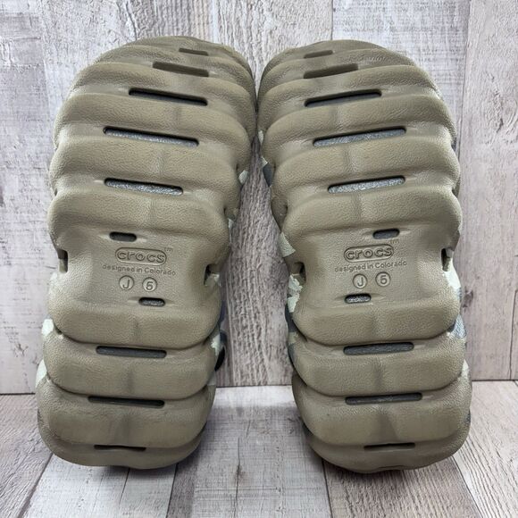 Crocs Echo Camo Redux Big Kids Boys Size 5 Clog Slip-On Shoes Sandal Shoes Green - Picture 10 of 11